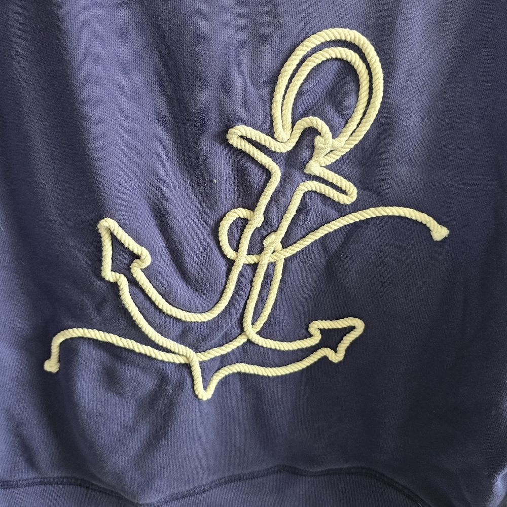 J. Crew Cropped Rope‎ Anchor Sweatshirt Women's Small - Picture 2 of 11